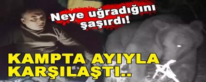 KAMP YAPAN VATANDA YANINA GELEN AYIYI FOTOKAPANLA GRNTLED