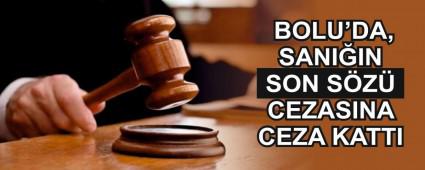 BOLU\'DA, SANIIN SON SZ CEZASINA CEZA KATTI