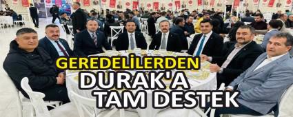 GEREDELLERDEN DURAK\'A TAM DESTEK