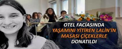 OTEL FACASINDA YAAMINI YTREN LALN\'N MASASI EKLERLE DONATILDI