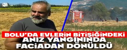 BOLU\'DA EVLERN BTNDEK ANIZ YANGININDA FACADAN DNLD