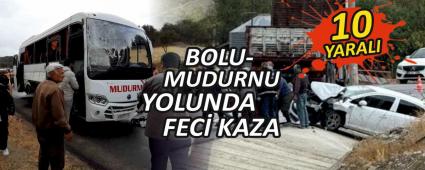 BOLU-MUDURNU YOLUNDA FEC KAZA: 10 YARALI
