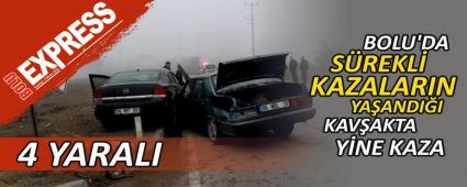 BOLU\'DA SREKL KAZALARIN YAANDII KAVAKTA YNE KAZA: 4 YARALI