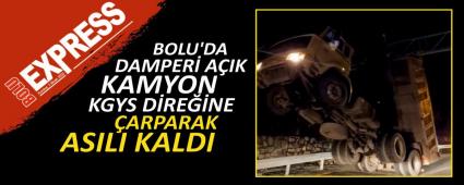 BOLU\'DA DAMPER AIK KAMYON KGYS DRENE ARPARAK ASILI KALDI